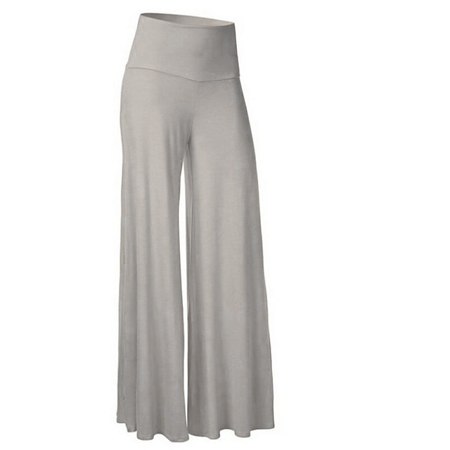  Dames Yogabroek Wijde pijpen Breed Been Boot cut Lichtgewicht Hoge taille Pilates Sportschooltraining Dans Kleding Onderlichaam Effen Kleur Roze Zwart Wit Winter Sport Sportkleding Rekbaar Ruim