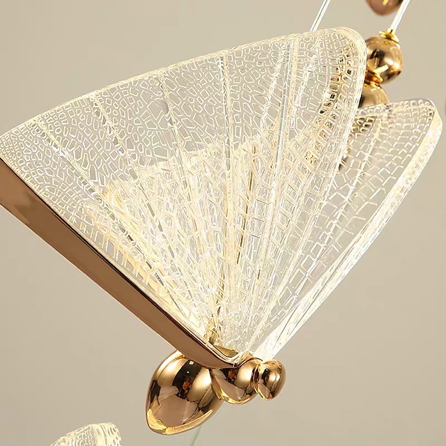 Lights & Lighting Pendant Lights | 17 cm Butterfly Shape Chandelier Gold Pendant Light LED Single Design Acrylic Modern Artistic