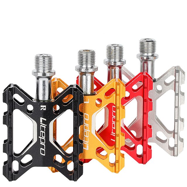  Acacia Mountain Bike Pedals Flat & Platform Pedals Anti-Slip Durable Easy to Install Aluminium Alloy for Cycling Bicycle Road Bike Mountain Bike MTB BMX Orange