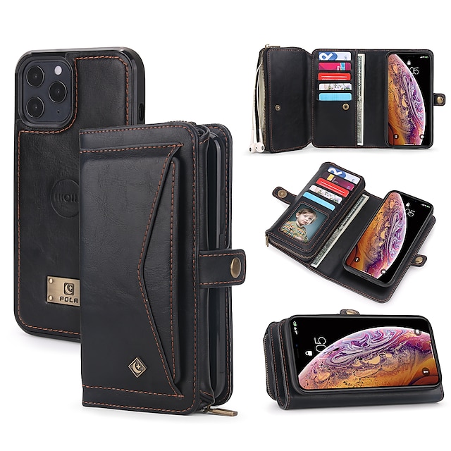  Phone Case For iPhone 15 Pro Max Plus iPhone 14 13 12 11 Pro Max Mini X XR XS Max 8 7 Plus Wallet Case with Stand Holder Full Body Protective Shockproof Solid Color PU Leather