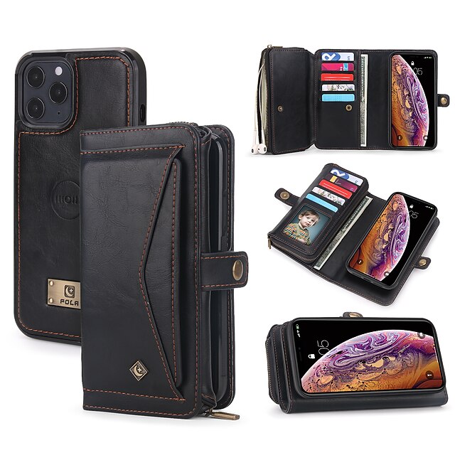 Phone Case For iPhone 17 Pro Max 17 Air 16 15 14 Pro Max Plus 13 12 11 Pro Max Mini Wallet Case with Stand Holder Full Body Protective Shockproof Solid Color PU Leather 13