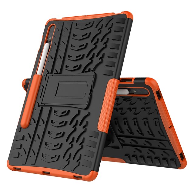 

Tablet Case For Samsung Galaxy Tab S7 Plus FE S6 Lite A8 A7 Lite A 8.0 A 8.4 Shockproof with Stand Back Cover Solid Colored TPU PC