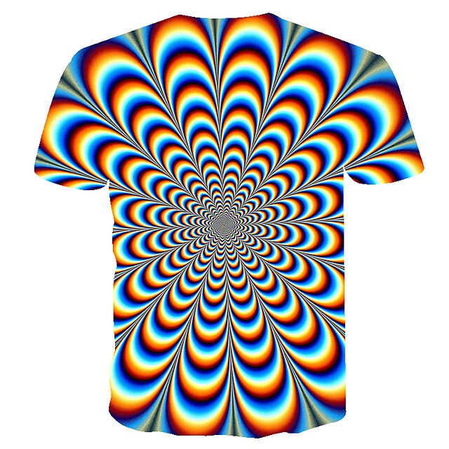 Men's Shirt T shirt Tee Tee Graphic Optical Illusion Classic Collar ...