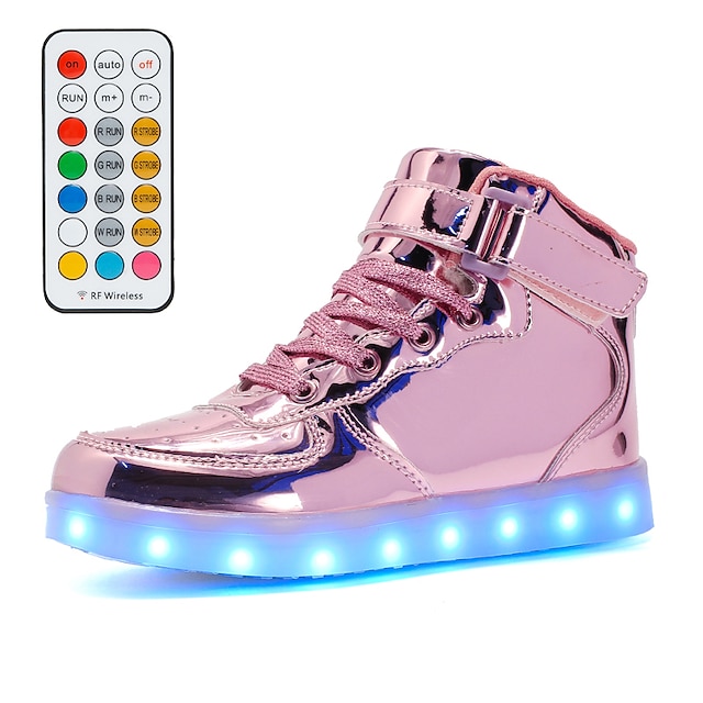  Кроссовки для мальчиков и девочек, светодиодные туфли, зарядка через usb, мигающие туфли, pu us1.5