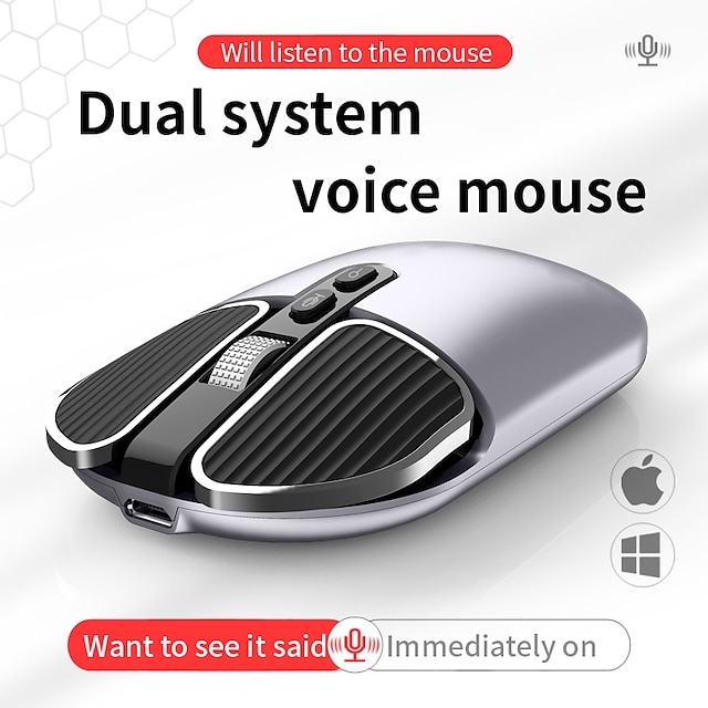  IFEIYO S9 AI Voice Translate Mouse Support 120 Languages Wireless Voice Input Search and Translate 2.4G Rechargeable 1600 DPI 