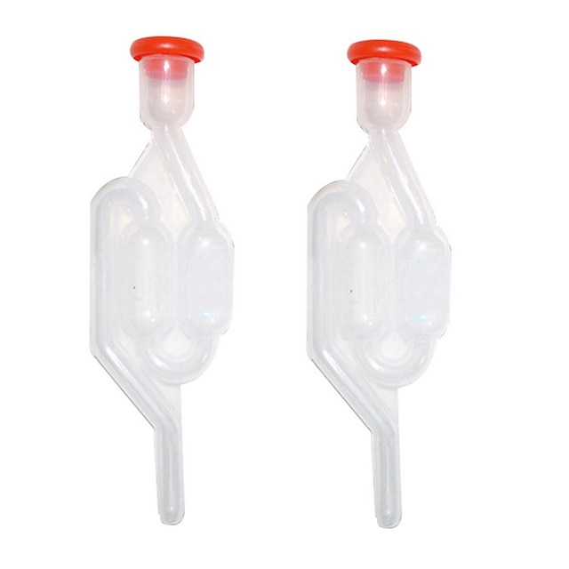  2pcs Water Seal Exhaust One Way Home Brew Wine Fermentation Airlock Sealed Plastic Air Lock Check Valve Water Sealed Valves