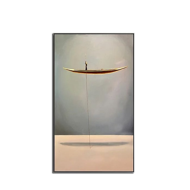  ציור שמן צבוע-Hang מצויר ביד אנכי מופשט L ו-scape עכשווי מודרני ללא מסגרת פנימית