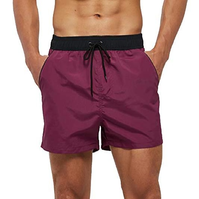  Men's Swim Shorts Swim Trunks Nylon Board Shorts Bottoms Breathable Quick Dry Drawstring With Pockets Mesh Lining - Swimming Surfing Beach Water Sports Solid Color Summer
