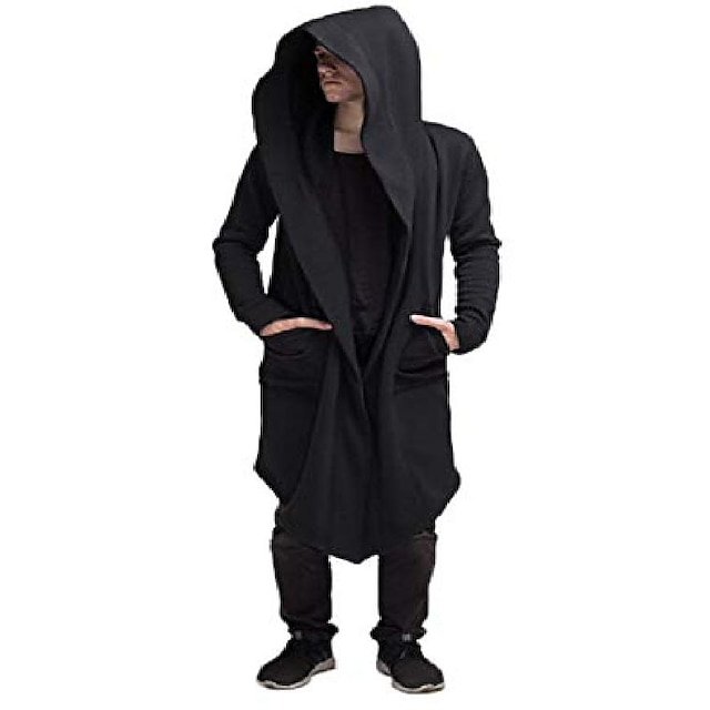 Men Retro Hip Hop Waistcoats Fancy Coat Loose Outwear Cardigan Cargo Jacket Tops 