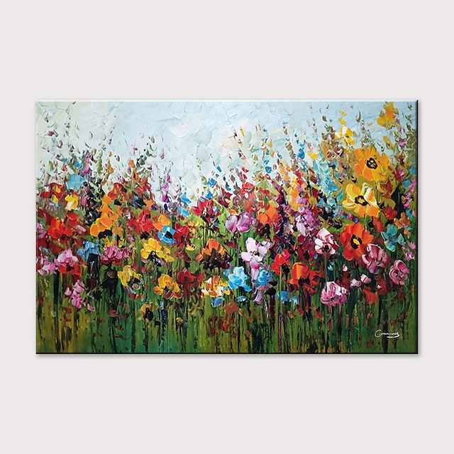 Home & Garden Wall Art | Large Size Oil Painting 100% Handmade Hand Painted Wall Art On Canvas Horizontal Abstract Colorful Flor