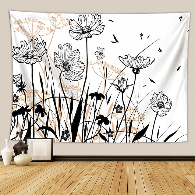 Home & Garden Home Decor | Sketch Wall Tapestry Art Decor Blanket Curtain Hanging Home Bedroom Living Room Decoration Flower Flo