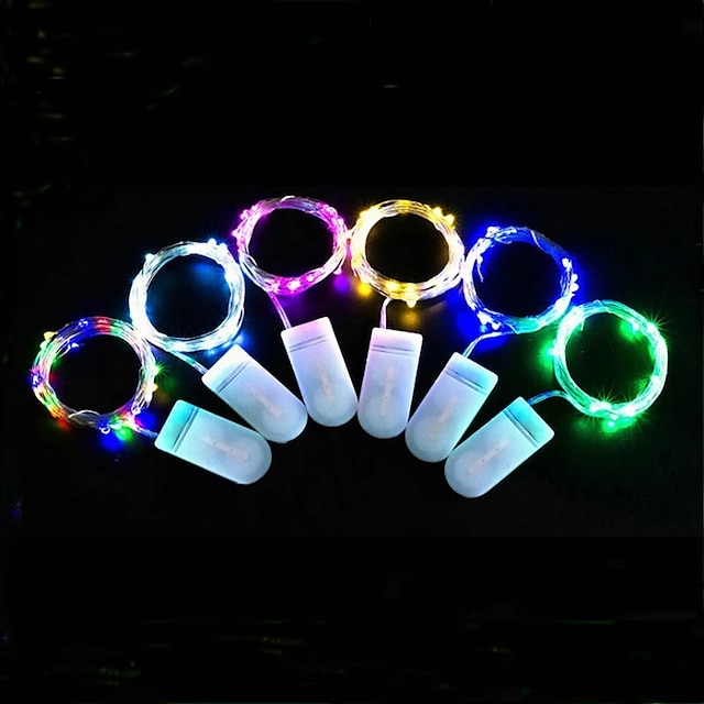  LED Fairy String Lights 2m 20LEDs Copper Wire Lights for Wedding Decoration Christmas Tree Wedding Party Gift Button Battery