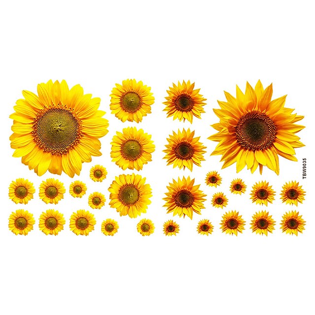  New Sunflower Self Adhesive Wall Stickers Creative Children's Room Wall Decoration PVC