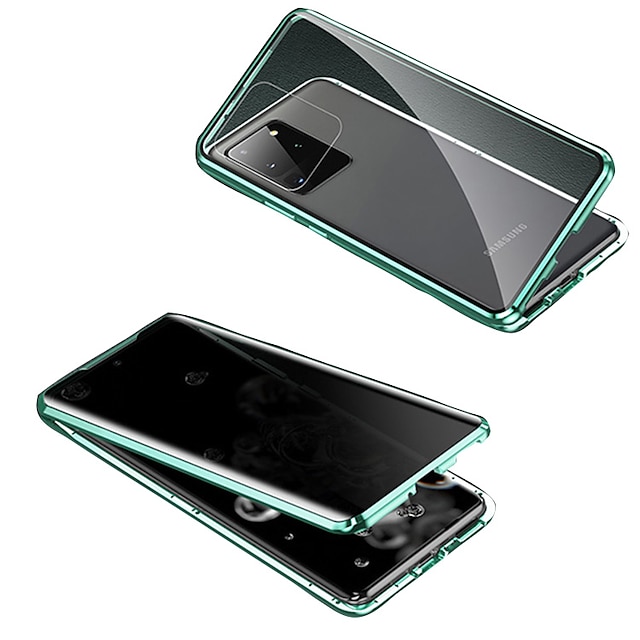  Privacy Magnetic Adsorption Phone Case For Samsung Galaxy S24 S23 S22 S21 S20 Ultra Plus A72 A52 A32 A12 Note 20 Note 10 Plus Double Sided Glass 360 Protection Shockproof Anti Peeping