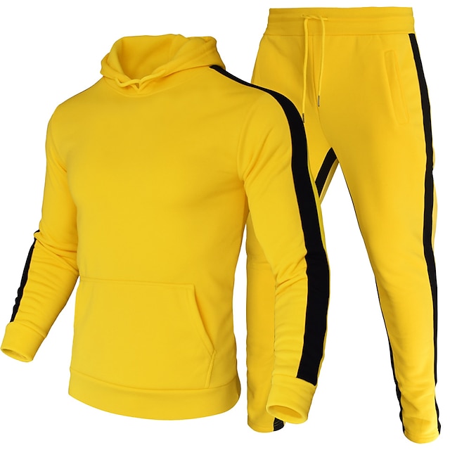 Sports & Outdoors Running, Jogging & Walking | Mens 2 Piece Tracksuit Sweatsuit Street Casual 2pcs Winter Long Sleeve Thermal Wa