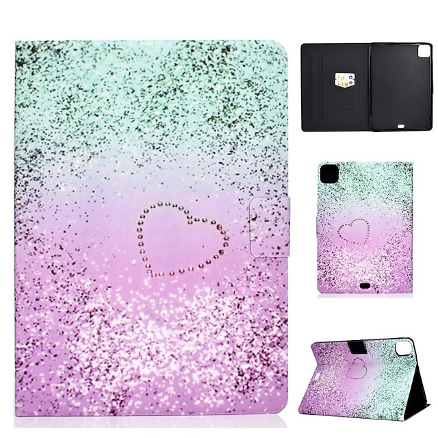  Tablet Case Cover For Apple iPad 10.2'' 9th 8th 7th iPad Air 5th 4th iPad mini 6th 5th 4th iPad Pro 11'' 3rd Card Holder with Stand Magnetic Flip Word / Phrase Heart Animal PU Leather