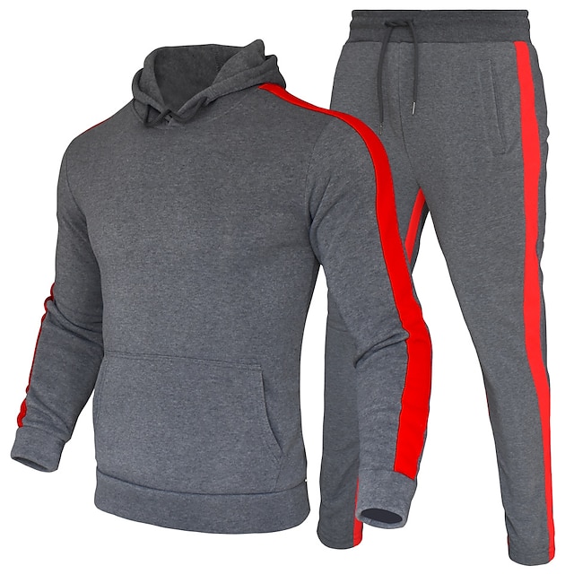 Sports & Outdoors Running, Jogging & Walking | Mens 2 Piece Tracksuit Sweatsuit Street Casual 2pcs Winter Long Sleeve Thermal Wa