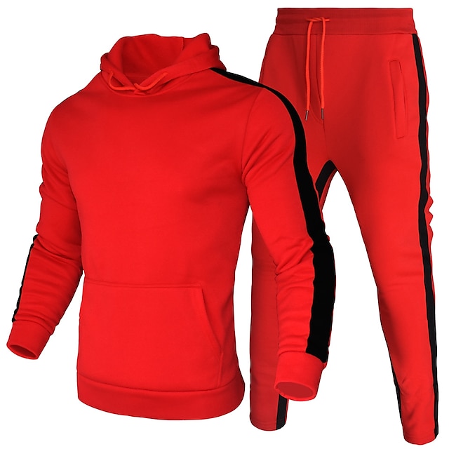 Sports & Outdoors Running, Jogging & Walking | Mens 2 Piece Tracksuit Sweatsuit Street Casual 2pcs Winter Long Sleeve Thermal Wa