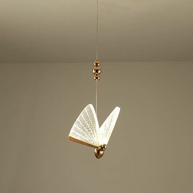 Lights & Lighting Pendant Lights | 17 cm Butterfly Shape Chandelier Gold Pendant Light LED Single Design Acrylic Modern Artistic