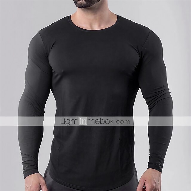 Mens Clothing Mens Tees & Tank Tops | mens long sleeve quick-dry gym workout lightweight t-shirts classic long sleeve training s