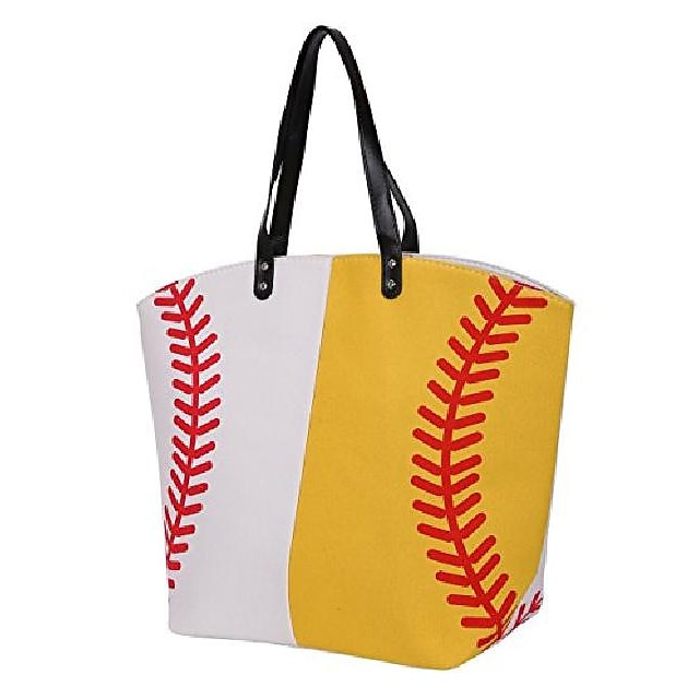 large baseball softball tote bag sports prints utility tote handbag