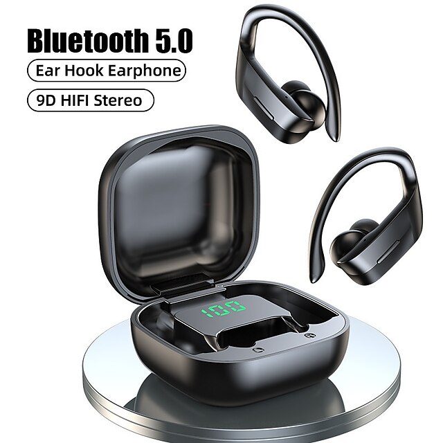  litbest b12 tws słuchawki bezprzewodowe bluetooth 5.0 słuchawki 9d hifi stereo sportowe wodoodporne słuchawki wyświetlacz led słuchawki zaczep na ucho zestaw słuchawkowy