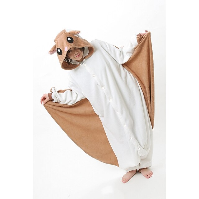  Adults' Kigurumi Pajamas Squirrel Flying Squirrel Animal Onesie Pajamas Polar Fleece Brown Cosplay For Men and Women Animal Sleepwear Cartoon Festival / Holiday Costumes / Leotard / Onesie