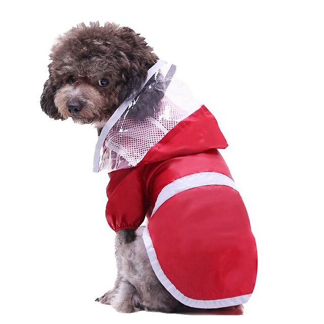  Dog Cat Rain Coat Solid Colored Unique Design Dog Clothes Puppy Clothes Dog Outfits Red Costume for Girl and Boy Dog Polyester S M L XL XXL 3XL