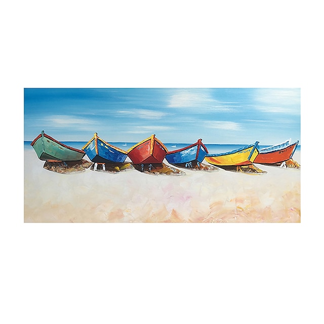  Oil Painting Hand Painted Horizontal Panoramic Abstract Still Life Modern Rolled Canvas (No Frame)