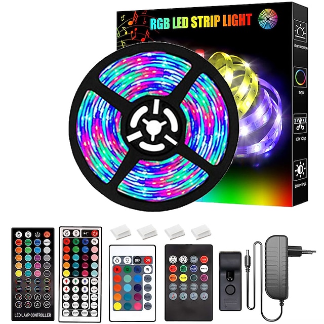  luci di striscia led 20m 65.6ft bluetooth impermeabile fai da te cambia colore 2835 rgb con telecomando e controller nascosto facile installazione per retroilluminazione tv camera e camera da letto