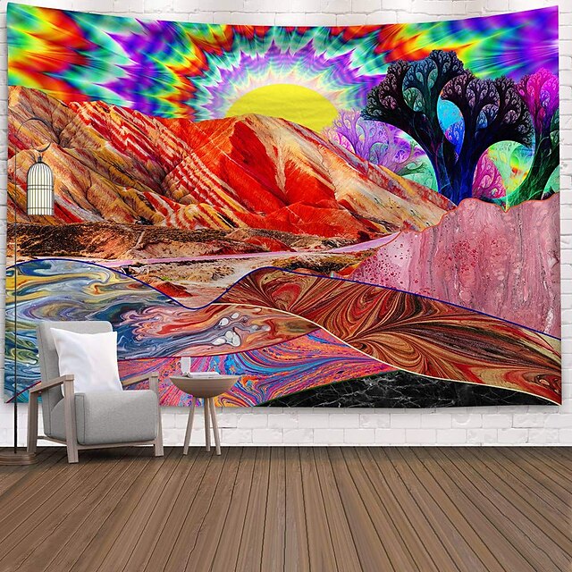 Home & Garden Home Decor | Psychedelic Abstract Wall Tapestry Art Decor Blanket Curtain Picnic Tablecloth Hanging Home Bedroom L