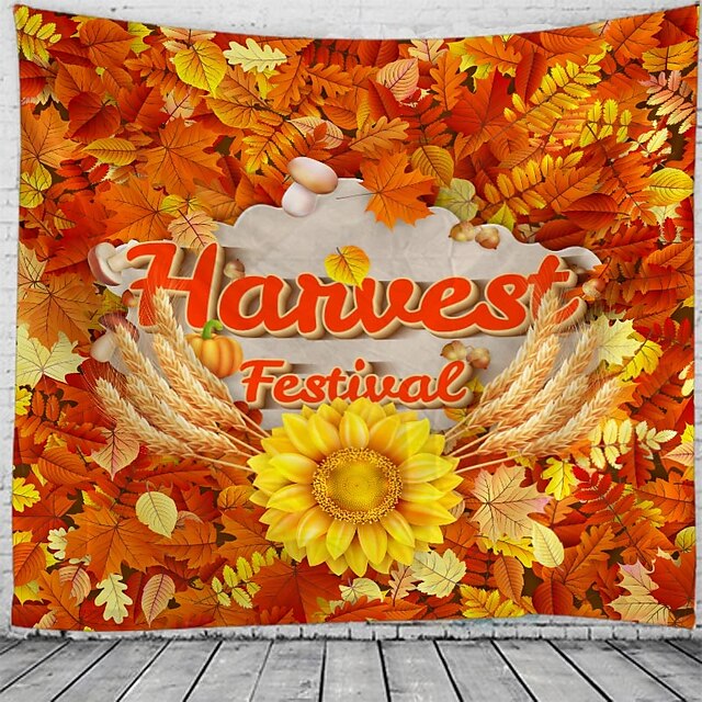  Harvest Festival Holiday Party Wall Tapestry Art Decor Blanket Curtain Picnic Tablecloth Hanging Home Bedroom Living Room Dorm Decoration Polyester