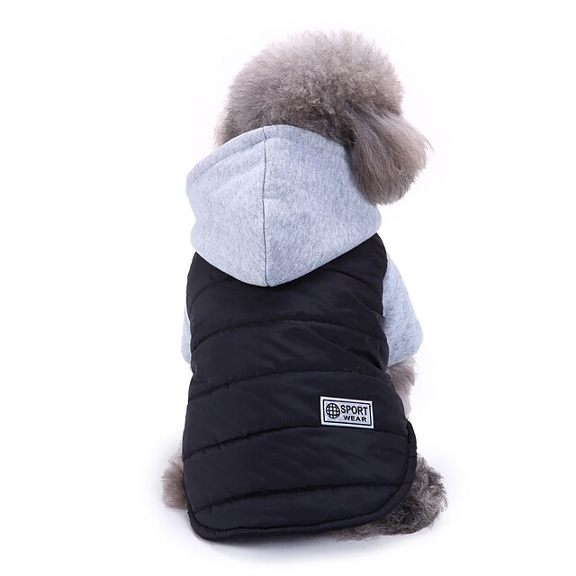  Dog Hoodie Coat Winter Waterproof Dog Jacket Warm Winter Outwear Sports Wear For Dogs Black