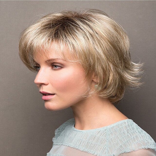  Synthetic Wig Curly kinky Straight Pixie Cut Wig Short Light Blonde Synthetic Hair Women's Soft Easy to Carry Comfortable Blonde