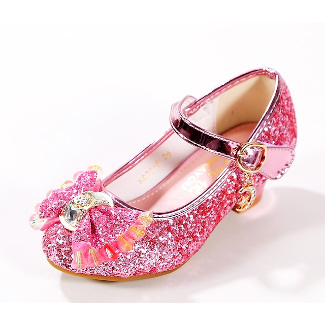  Girls' Flats Comfort Flower Girl Shoes Princess Shoes Leatherette Little Kids(4-7ys) Big Kids(7years +) Casual Dress Buckle Sequin Pink Gold Spring & Summer
