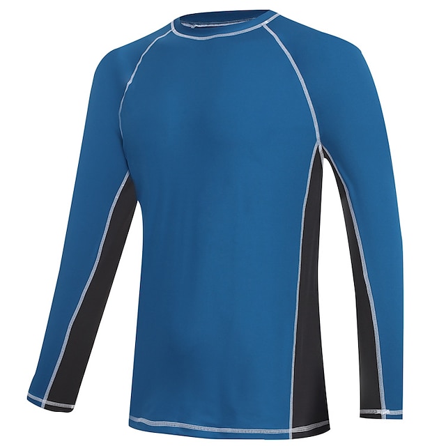  mænds rash guard solskjorte uv solbeskyttelse upf50+ badetrøje hurtigtørrende langærmet top svømning surfing strand vandsport patchwork