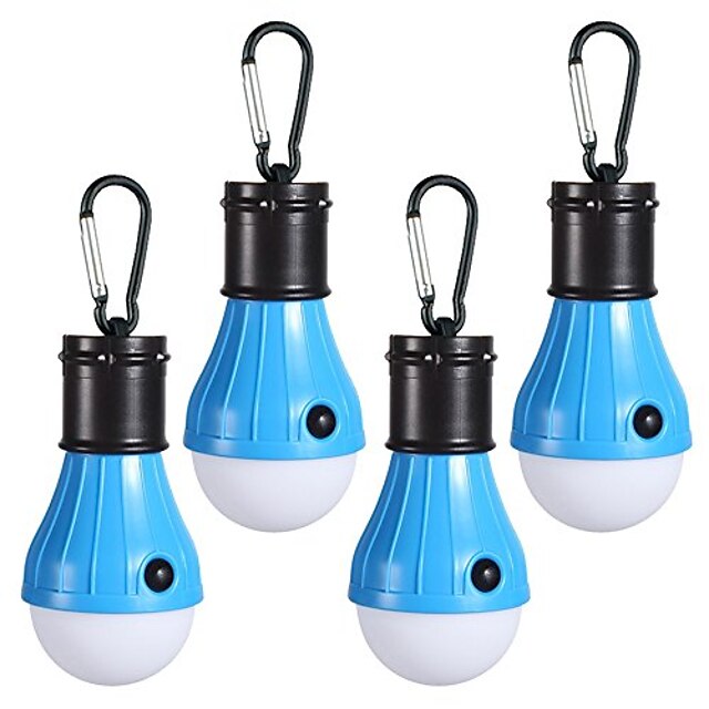  4pcs Camping Lanterns with Batteries Waterproof Tent Lights 50LM Waterproof Camping Hiking Caving Fishing Outdoor Adventure