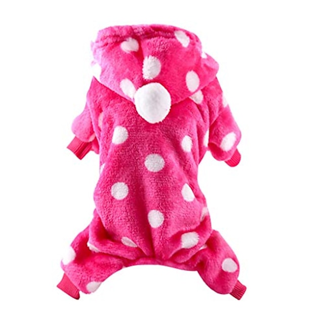  pet dog clothes soft plush winter warm pajamas coat jumpsuit winter dog hoodie sweatshirts for small dogs puppy cat custume (xl, hot pink)