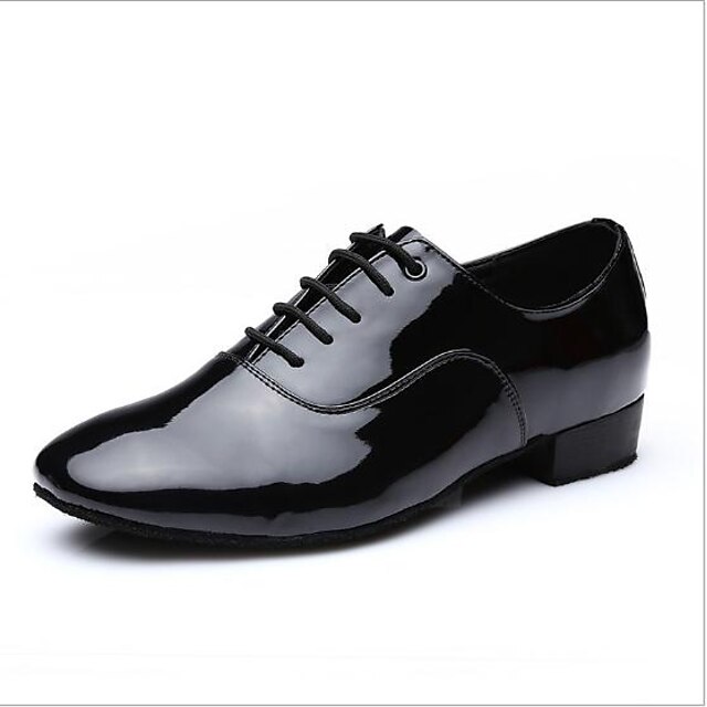  Men's Dance Shoes Dance Sneakers Ballroom Shoes Salsa Shoes Line Dance Full Sole Chunky Heel White Black Lace-up / Indoor / EU39