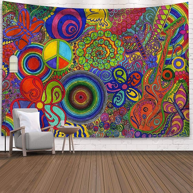 Home & Garden Home Decor | Psychedelic Abstract Wall Tapestry Art Decor Blanket Curtain Picnic Tablecloth Hanging Home Bedroom L