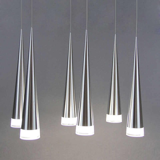 Lights & Lighting Pendant Lights | 3-Light 25cm(10) LED Cone Pendant Light Acrylic Kitchen Island Bar Lighting 15W Mini Hanging 