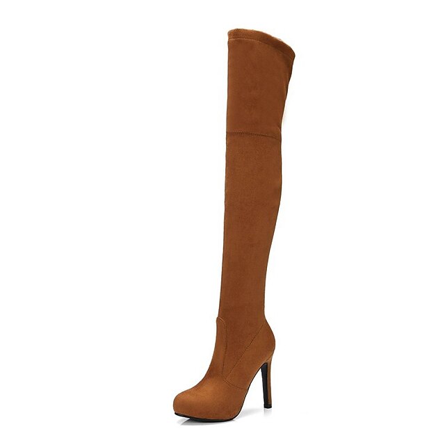 Mujer Botas Tacón de Aguja Dedo redondo Básico Casual Diario Paseo Ante Un  Color Gris oscuro Almendra Marrón Claro / Sobre la Rodilla 8180919 2022 –  €94.39