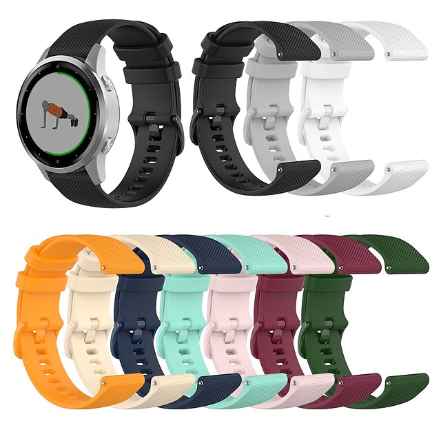  Horlogeband voor Fossil Gen 4 Q Venture HR / Garmin Vivoactive 4S Garmin Klassieke gesp Silicone Polsband