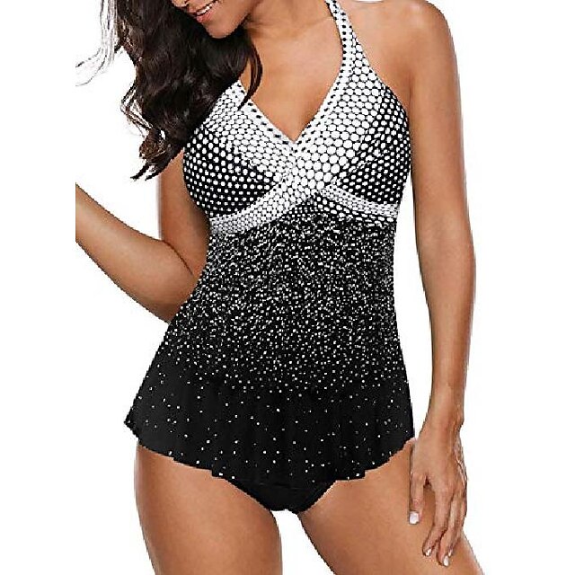 Sports & Outdoors Surfing, Diving & Snorkeling | womens two piece tankini swimsuit swimwear fashion polka dot print bathing suit