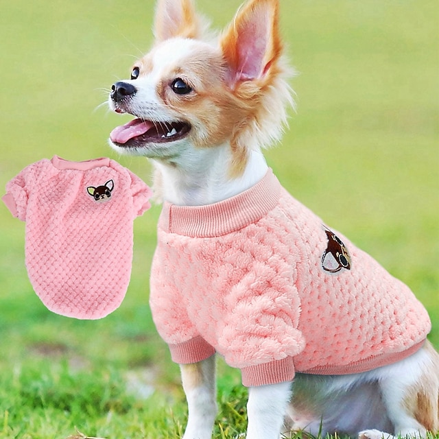  犬 セーター 子犬の服 冬 犬用ウェア 子犬の服 犬の衣装 パープル ブルー ピンク コスチューム 女の子と男の子の犬のために コットン XS S M L XL