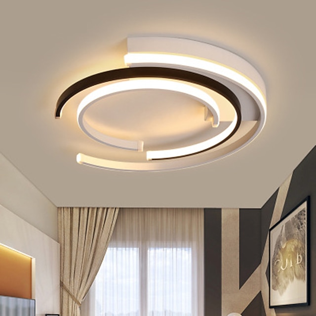 1-light 40/50 cm مصباح السقف عكس الضوء الأشكال الهندسية فلوش جبل أضواء معدنية مطلية التشطيبات LED غرفة نوم مكتبية حديثة على الطراز الشمالي 220-240 فولت