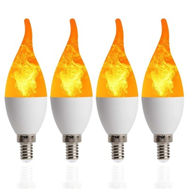  E14 3w Fire Flame Light Bulbs 3 Mode Candelabra  Warm White Chandelie Candle Light for Halloween Christmas Party Decorations C35 C35L 85-265V