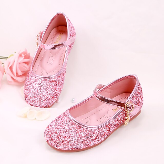 Shoes & Bags Kids Shoes | Girls Flats Glitters Comfort Mary Jane Flower Girl Shoes Faux Fur PU Glitter Crystal Sequined Jeweled 