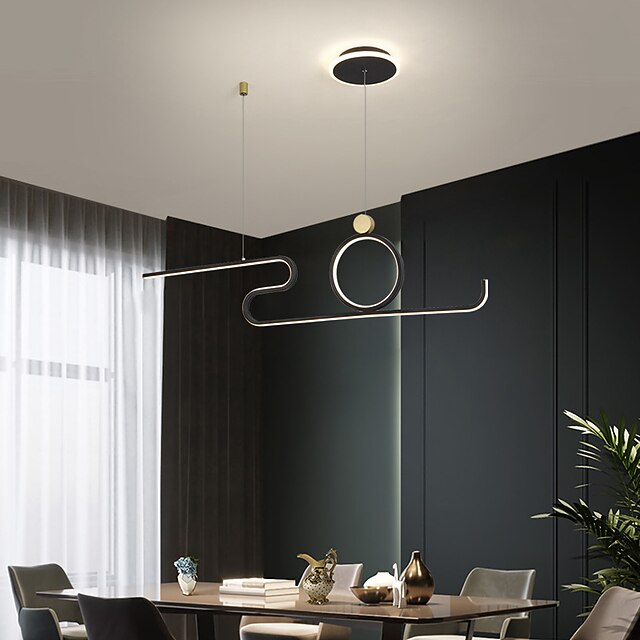  90 cm ledet pendellampe nordisk øy stil ekstremt enkel moderne gull svart atmosfære personlighet spisebord lang bar taipei europeisk kontor restaurant
