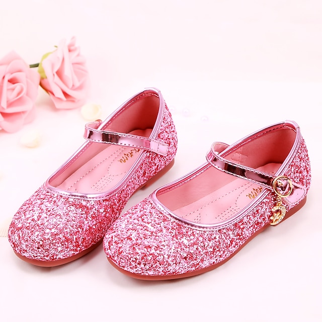 Shoes & Bags Kids Shoes | Girls Flats Glitters Comfort Mary Jane Flower Girl Shoes Faux Fur PU Glitter Crystal Sequined Jeweled 